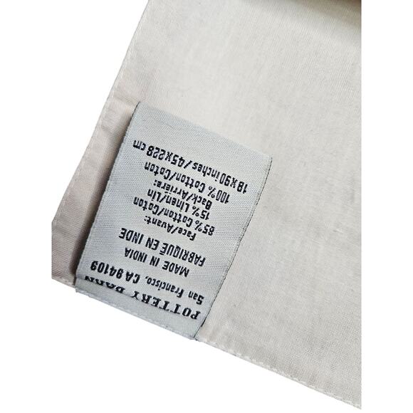 Pottery Barn Cotton Linen Coral Shell Table Runner 18x90 Coastal Beach Classic - Picture 3 of 3